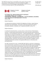 Statement by the Delegation of Canada, also on behalf of the delegations of Andorra, Iceland, Norway, Switzerland, the United Kingdom, on the International Day against Homophobia, Transphobia and Biphobia, observed on 17 May 2021