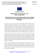 Statement by the Portuguese EU Presidency on the human rights situation in the temporarily occupied Autonomous Republic of Crimea and the city of Sevastopol, Ukraine