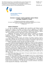 Statement by the Delegation of Ukraine on Russia’s ongoing aggression against Ukraine and illegal occupation of Crimea