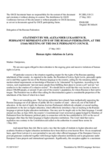 Statement by the Delegation of the Russian Federation on human rights violations in Latvia