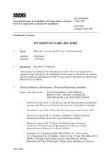 Diario de la 974ª Sesión plenaria del Foro de Cooperación en materia de Seguridad 