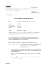 Journal der 975. Plenarsitzung des Forums