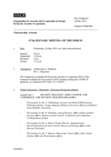 Journal of the 977th Plenary Meeting of the Forum for Security Co-operation