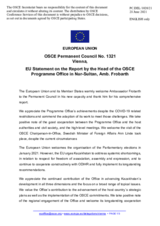 Statement by the Portuguese EU Presidency in response to the report by the Head of the OSCE Programme Office in Nur-Sultan, Dr. Volker Frobarth