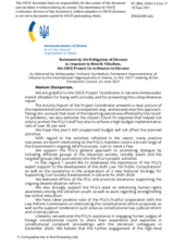 Statement by the Delegation of Ukraine in response to the report by the OSCE Project Co-ordinator in Ukraine, Ambassador Henrik Villadsen