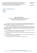 Statement by the Delegation of Romania in response to the statement by the Delegation of the Russian Federation