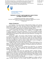 Statement by the Delegation of Ukraine on Russia’s ongoing aggression against Ukraine and illegal occupation of Crimea