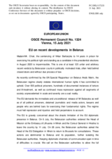 Statement by the Slovenian EU Presidency on recent developments in Belarus