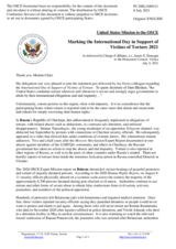 Statement by the Delegation of the United States of America on the International Day in Support of Victims of Torture, observed on 26 June 2021