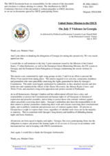 Statement by the Delegation of the United States of America on developments in Tbilisi on 5 and 6 July 2021