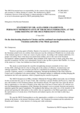 Statement by the Delegation of the Russian Federation on the deteriorating situation in Ukraine and continued non-implementation by the Ukrainian authorities of the Minsk agreements