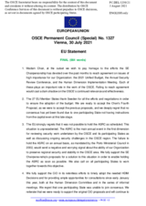 Statement by the Slovenian EU Presidency in response to the update by the Chairperson-in-Office on the ongoing decision processes