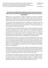 Statement by the Delegation of France on behalf of the OSCE Women Ambassadors' network in response to the presentation by the SG of the Annual Progress Report on the Implementation of the 2004 OSCE Action Plan for the Promotion of Gender Equality