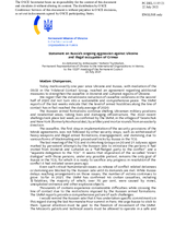 Statement by the Delegation of Ukraine on Russia’s ongoing aggression against Ukraine and illegal occupation of Crimea