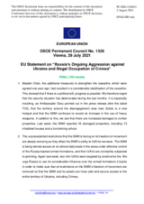 Statement by the Slovenian EU Presidency on Russia’s ongoing aggression against Ukraine and illegal occupation of Crimea