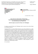 Intervention de l’ambassadrice Christine Fages, Représentante permanente de la France auprès de l’OSCE (droit de réponse au nom de la France et de l’Allemagne)