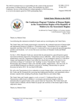Statement by the Delegation of the United States of America, also on behalf of Canada, on continuous flagrant violation of human rights by the secessionist regime in the Transdniestrian region of the Republic of Moldova