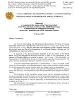 Statement by the Delegation of Armenia on the statement by the Co-Chairs of the OSCE Minsk Group issued on 29 July 2021
