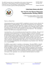 Statement by the Delegation of the United States of America in response to the update by the Chairpersonship on the Human Dimension Implementation Meeting