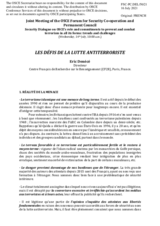 Les défis de la lutte antiterroriste - Eric Denécé Directeur Centre Français de Recherche sur le Renseignement (CF2R), Paris, France