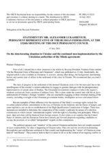 Statement by the Delegation of the Russian Federation on deteriorating situation in Ukraine and continued non-implementation by the Ukrainian authorities of the Minsk agreements