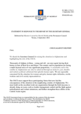 Statement by the Delegation of Norway on the OSCE Secretariat’s response to the situation in Afghanistan