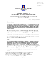 Statement by the Delegation of Norway in response to the report by the Director of the Conflict Prevention Centre, Ambassador Tuula Yrjölä