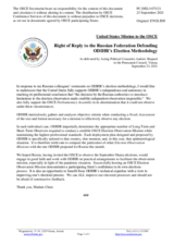 Statement by the Delegation of the United States of America in response to the statement by the Delegation of the Russian Federation on the electoral methodology of the OSCE Office for Democratic Institutions and Human Rights
