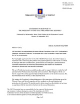 Statement by the Delegation of Norway in response to the address by the President of the OSCE Parliamentary Assembly, H.E. Ms. Margareta Cederfelt