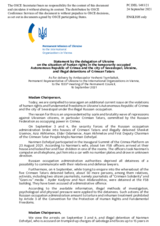 Statement by the Delegation of Ukraine on the situation of human rights in the temporarily occupied Autonomous Republic of Crimea and the city of Sevastopol, Ukraine, and illegal detentions of Crimean Tatars