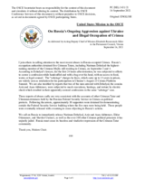 Statement by the Delegation of the United States of America on the situation of human rights in the temporarily occupied Autonomous Republic of Crimea and the city of Sevastopol, Ukraine, and illegal detentions of Crimean Tatars
