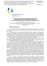 Statement by the Delegation of Ukraine in response to the report by the Chief Observer of the OSCE Observer Mission at two Russian checkpoints on the Russian-Ukrainian border, Ambassador György Varga