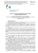 Statement by the Delegation of Ukraine on Russia’s ongoing aggression against Ukraine and illegal occupation of Crimea