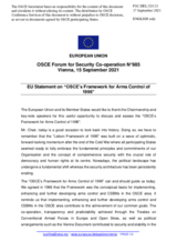 Statement by the Slovenian EU Presidency on the OSCE Framework for Arms Control