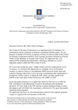 Statement by the Delegation of Norway in response to the statement by H.E. Mr. P. Launsky, Secretary-General for Foreign Affairs of the Republic of Austria