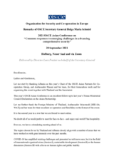 Remarks of OSCE Secretary General Helga Maria Schmid 2021 OSCE Asian Conference on “Common responses to emerging challenges in advancing comprehensive security”