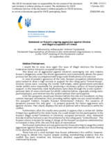 Statement by the Delegation of Ukraine on Russia’s ongoing aggression against Ukraine and illegal occupation of Crimea