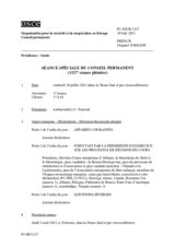 Journal de la 1327ème séance spéciale du Conseil permanent