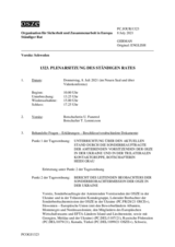 Journal der 1323. Plenarsitzung des Ständigen Rates 