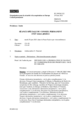 Journal de la 1322ème séance spéciale du Conseil permanent