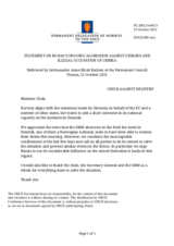 Statement by the Delegation of Norway on Russia’s ongoing aggression against Ukraine and illegal occupation of Crimea