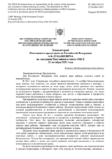 Комментарий Постоянного представителя Российской Федерации А.К.Лукашевича - В связи с Международным днем девочек