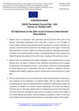 Statement by the Slovenian EU Presidency on the 54th round of the Geneva International Discussions