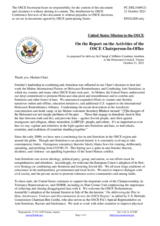 Statement by the Delegation of the United States of America on the Malmö International Forum on Holocaust Remembrance and Combating Antisemitism: Remember – ReAct, held in Malmö, Sweden, on 13 October 2021