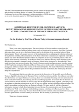 Further statement by the Delegation of the Russian Federation on permanent deletion by YouTube of RT's German-language channels