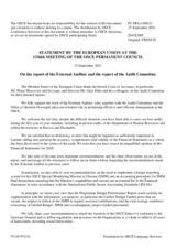 Statement by the Slovenian EU Presidency in response to the Financial Report and Financial Statements for the Year ended 31 December 2020 and to the Report of the External Auditor