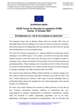 Statement by the Slovenian EU Presidency on “Mil-to-Mil Contacts on Doctrines”