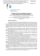 Statement by the Delegation of Ukraine in response to the report of the Chief Observer of the OSCE Observer Mission at the Russian checkpoints Gukovo and Donetsk, Ambassador György Varga