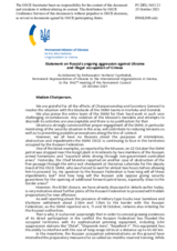 Statement by the Delegation of Ukraine on Russia’s ongoing aggression against Ukraine and illegal occupation of Crimea