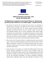 Statement by the Slovenian EU Presidency on democracy and democratic elections in the OSCE region